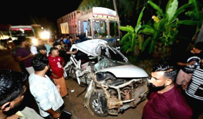  കാറും ഗ്യാസ് ലോറിയും കൂട്ടിയിടിച്ച് അപകടം; അഞ്ച് പേര്‍ മരിച്ചു
