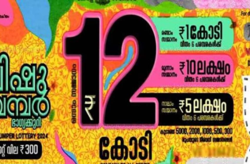  വിഷു ബമ്പർ നറുക്കെടുപ്പ് ഫലം പ്രഖ്യാപിച്ചു