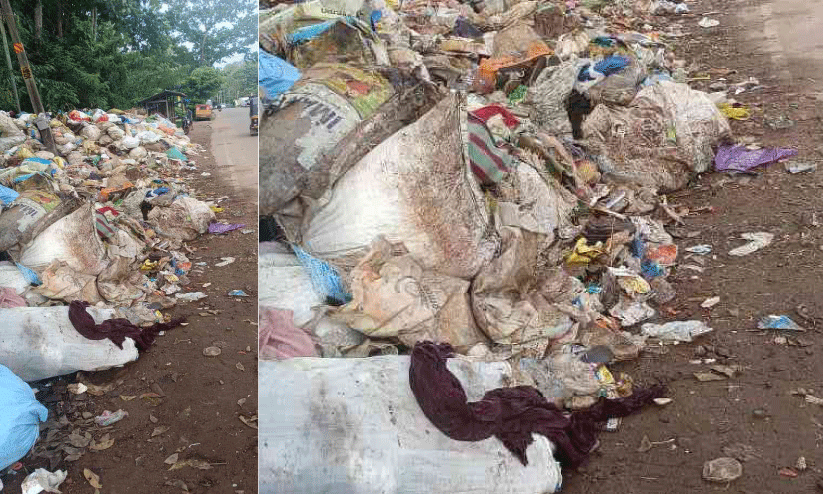  റോ​ഡ​രി​കി​ൽ മാ​ലി​ന്യ​ക്കൂ​മ്പാ​രം