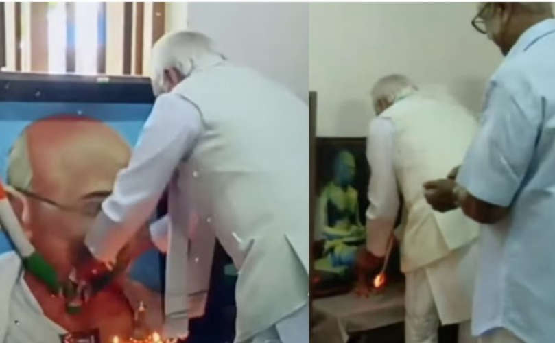  ഗവര്‍ണര്‍ ആരിഫ് മുഹമ്മദ് ഖാന്റെ ഷാളിന് തീപിടിച്ചു; സംഭവം പാലക്കാട് ശബരി ആശ്രമിത്തിലെ ചടങ്ങിനിടെ