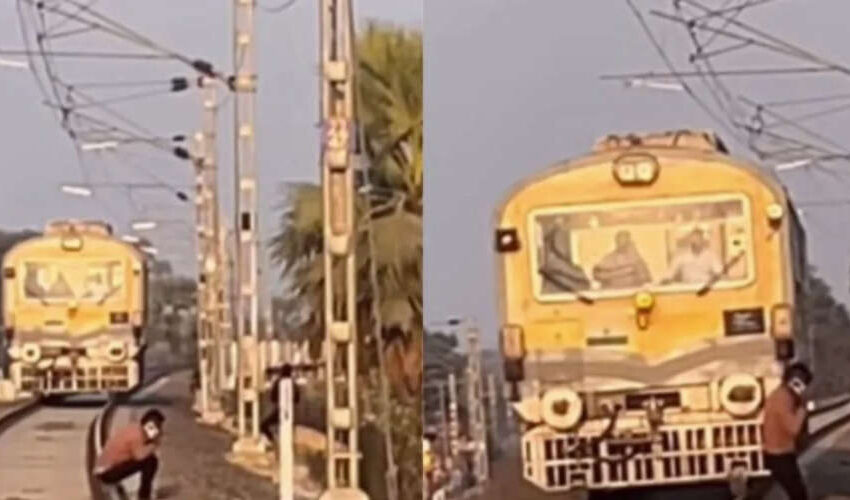  റെയില്‍വേ ട്രാക്കിലിരുന്ന് യുവാവിന്റെ ഫോണ്‍വിളി; ട്രെയിന്‍ നിര്‍ത്തി ചാടിയിറങ്ങി ഡ്രൈവര്‍