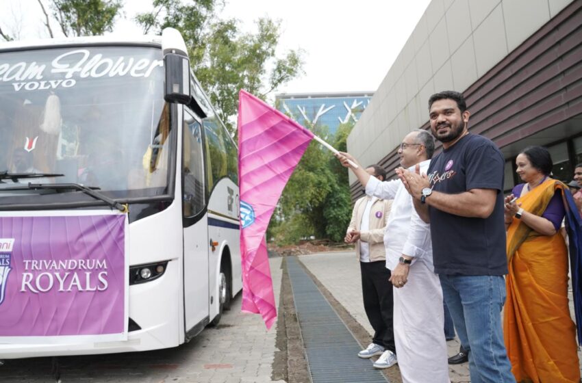 പരിശീലനത്തിനായി അദാണി ട്രിവാന്ഡ്രം റോയല്സ് പോണ്ടിച്ചേരിയിലേക്ക് യാത്ര തിരിച്ചു; ഫ്ളാഗ് ഓഫ് കൊച്ചിയില് നടന്നു